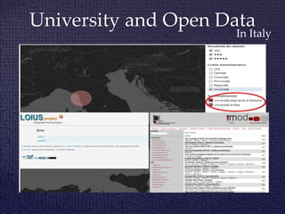 University and Open Data
In Italy
 