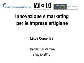 Innovazione e marketing
per le imprese artigiane
Linda Comerlati
Graffiti Hub Verona
7 luglio 2016
 