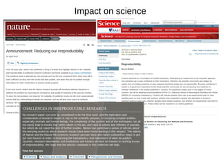 Impact on science 
 