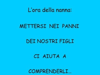 L’ora della nanna: METTERSI  NEI  PANNI  DEI NOSTRI FIGLI CI  AIUTA  A COMPRENDERLI… 