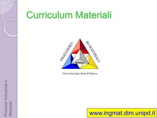 Le differenze: Chimica IndustrialeMaggiore enfasi sui fondamentifisici e matematicie sui metodidisimulazione (numerici).