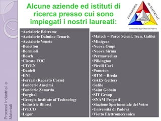 Accentosulprocesso/diagnosi/interventoProcessi Industriali e Materiali – Indirizzo Processi