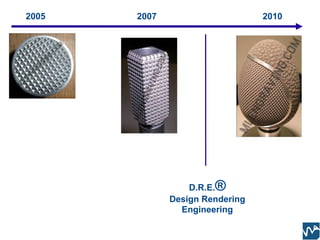 2005   2007                      2010




                       ®
                  D.R.E.
              Design Rendering
                Engineering
 
