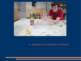 ● Aggiunta del bicarbonato in soluzione.
 