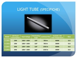 LIGHT TUBE (SPECIFICHE)