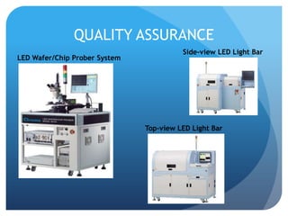 QUALITY ASSURANCESide-view LED Light BarLED Wafer/Chip Prober SystemTop-view LED Light Bar