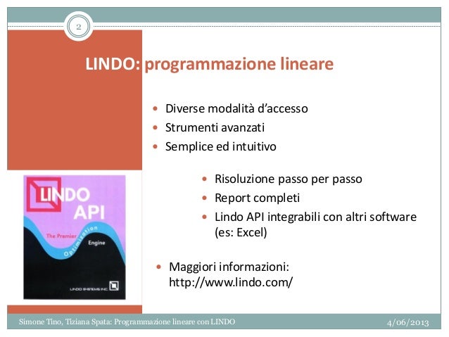 LINDO: Optimization Software
