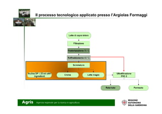 Il processo tecnologico applicato presso l’Argiolas Formaggi
 