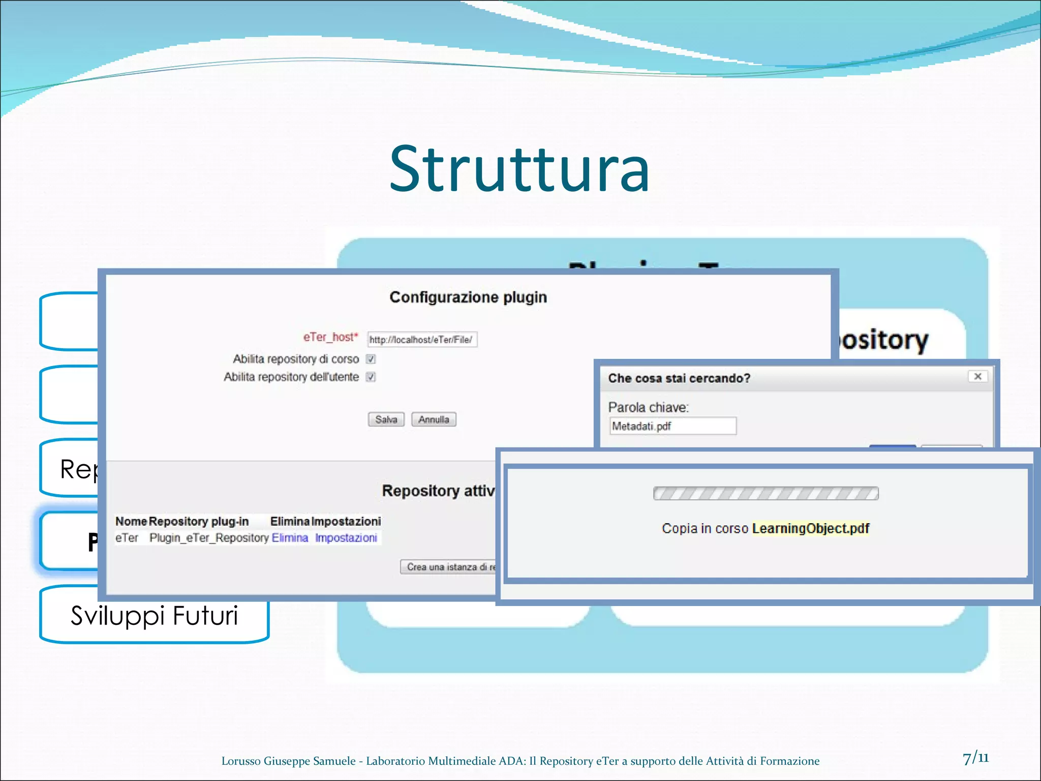 Struttura /11 Lorusso Giuseppe Samuele - Laboratorio Multimediale ADA: Il Repository eTer a supporto delle Attività di Formazione Plugin eTer 