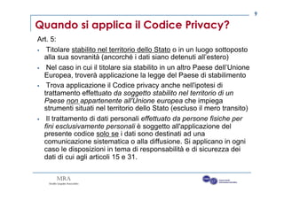 Italian Privacy Code Privacy e volontariato: confini normativi e opportunità | PDF