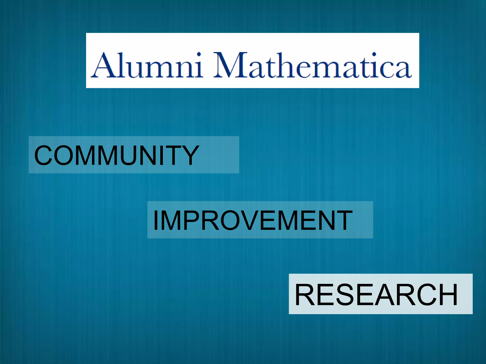 COMMUNITY
IMPROVEMENT
RESEARCH
 