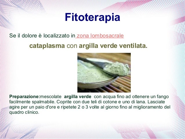 Argilla verde antinfiammatorio ginocchio