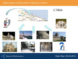 Open Day | 04.04.2014
Sipario Alzato sui Monumenti: un'idea per il turismo
L’idea
 