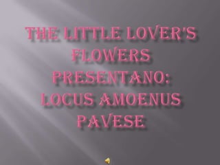 THE LITTLE LOVER’S FLOWERS PRESENTANO:LOCUS AMOENUS PAVESE 