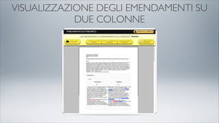 VISUALIZZAZIONE DEGLI EMENDAMENTI SU
DUE COLONNE
 