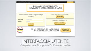 INTERFACCIA UTENTE
Completamente Riprogettata Per Essere Accessibile
 