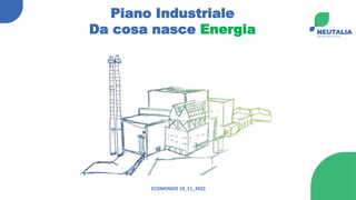 ECOMONDO 10_11_2022
Piano Industriale
Da cosa nasce Energia
 