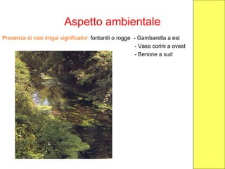 Aspetto ambientale
Presenza di vasi irrigui significativi: fontanili o rogge - Gambarella a est
- Vaso corini a ovest
- Benone a sud
 