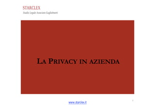 LA PRIVACY IN AZIENDA
1	
 