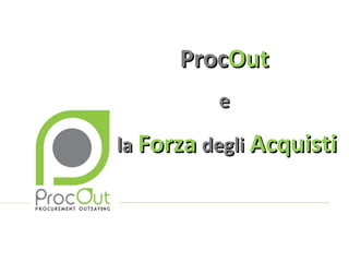ProcProcOutOut
ee
lala ForzaForza deglidegli AcquistiAcquisti
 