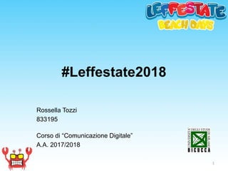 #Leffestate2018
Rossella Tozzi
833195
Corso di “Comunicazione Digitale”
A.A. 2017/2018
1
 