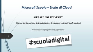 Microsoft Scuola – Storie di Cloud
Presentazione progetto di Luigi Paiano
1
 