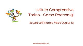 Istituto Comprensivo
Torino - Corso Racconigi
Scuola dell’infanzia Felice Quaranta

www.icracconigi.gov.it

 