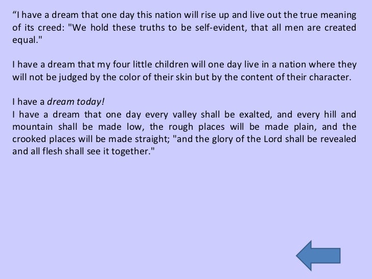 Martin Luther King I Have A Dream Riassunto In Inglese