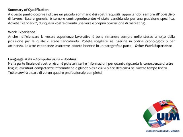 Esempio Cover Letter In Italiano Esempio Cover Letter In Italiano