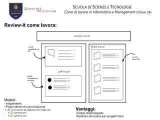 S CUOLA DI  S CIENZE E  T ECNOLOGIE Corso di laurea in Informatica e Management   (Classe 26) Come raggiungere gli obiettivi prefissati ? PATTERN ARCHITETTURALI TOOL DI SUPPORTO TECNICHE DI SVILUPPO RIUTILIZZO DI CODICE 