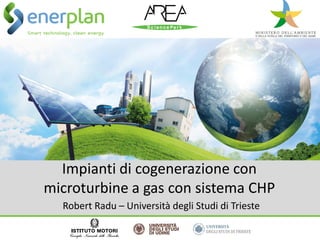 Impianti di cogenerazione con
microturbine a gas con sistema CHP
Robert Radu – Università degli Studi di Trieste
 