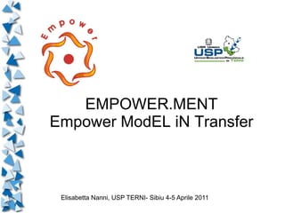 EMPOWER.MENT
Empower ModEL iN Transfer



 Elisabetta Nanni, USP TERNI- Sibiu 4-5 Aprile 2011
 