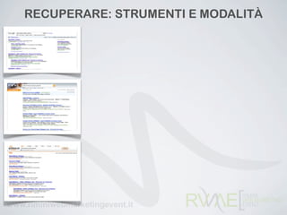 RECUPERARE: STRUMENTI E ѰٴÀ
 