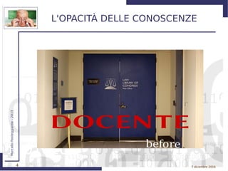 4
MarcelloFesteggiante-2015
7 dicembre 2016
L'OPACITÀ DELLE CONOSCENZE
 