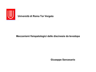 Meccanismi fisiopatologici delle discinesie da levodopa Università di Roma Tor Vergata Giuseppe Sancesario 