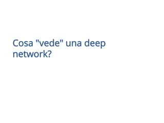 Cosa "vede" una deep
network?
 