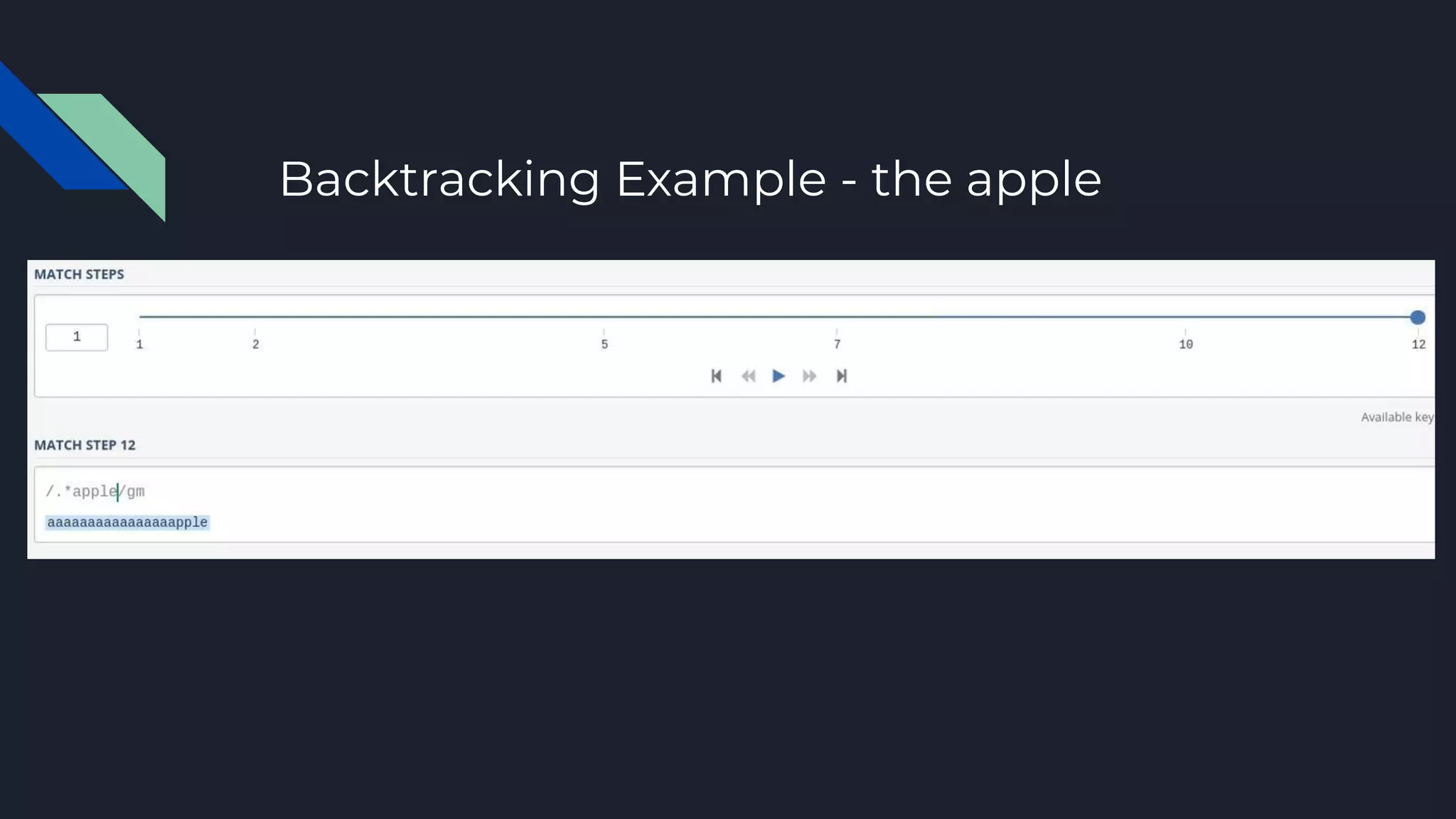 Backtracking Example - the apple
 