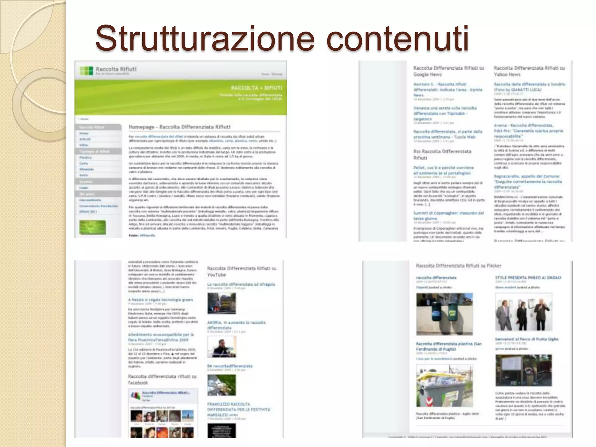 Strutturazione contenuti