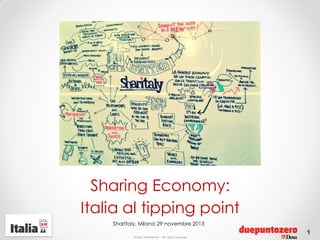 Sharing Economy:
Italia al tipping point
SharItaly, Milano 29 novembre 2013
Strictly confidential - All rights reserved

1

 