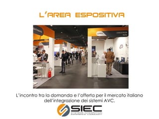 L’incontro tra la domanda e l’offerta per il mercato italiano
dell’integrazione dei sistemi AVC.
’
 