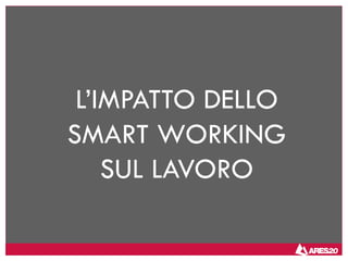 L’IMPATTO DELLO
SMART WORKING
SUL LAVORO
 