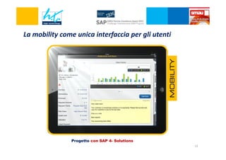 SAP
4Solutions

MOBILITY

La mobility come unica interfaccia per gli utenti

Progetto con SAP 4- Solutions
12

 