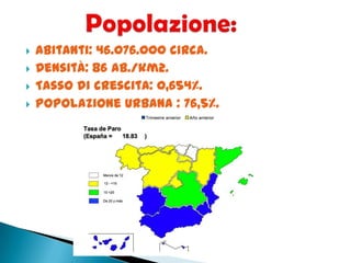  Abitanti: 46.076.000 circa.
 Densità: 86 ab./km2.
 Tasso di crescita: 0,654%.
 Popolazione urbana : 76,5%.
 