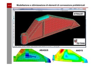 20/29
20/61
20/61

Modellazione e ottimizzazione di elementi di connessione prefabbricati

STRAUS

ABAQUS

STRAUS7

ANSYS

 