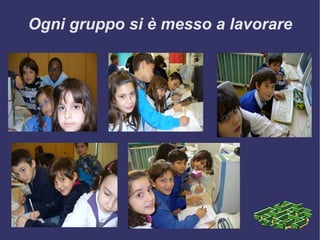 Ogni gruppo si è messo a lavorare 