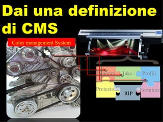 Supporti Protezione Inks Fornitore Profili Dai una definizione di CMS Color management System RIP 