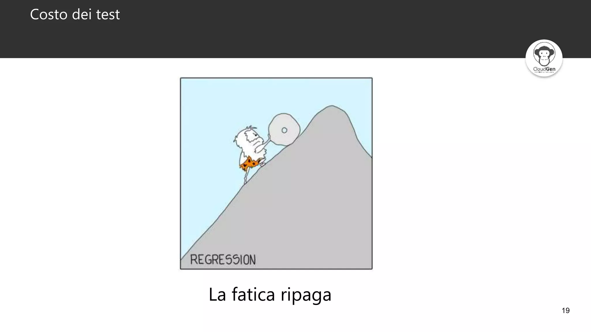 19
Costo dei test
La fatica ripaga
 