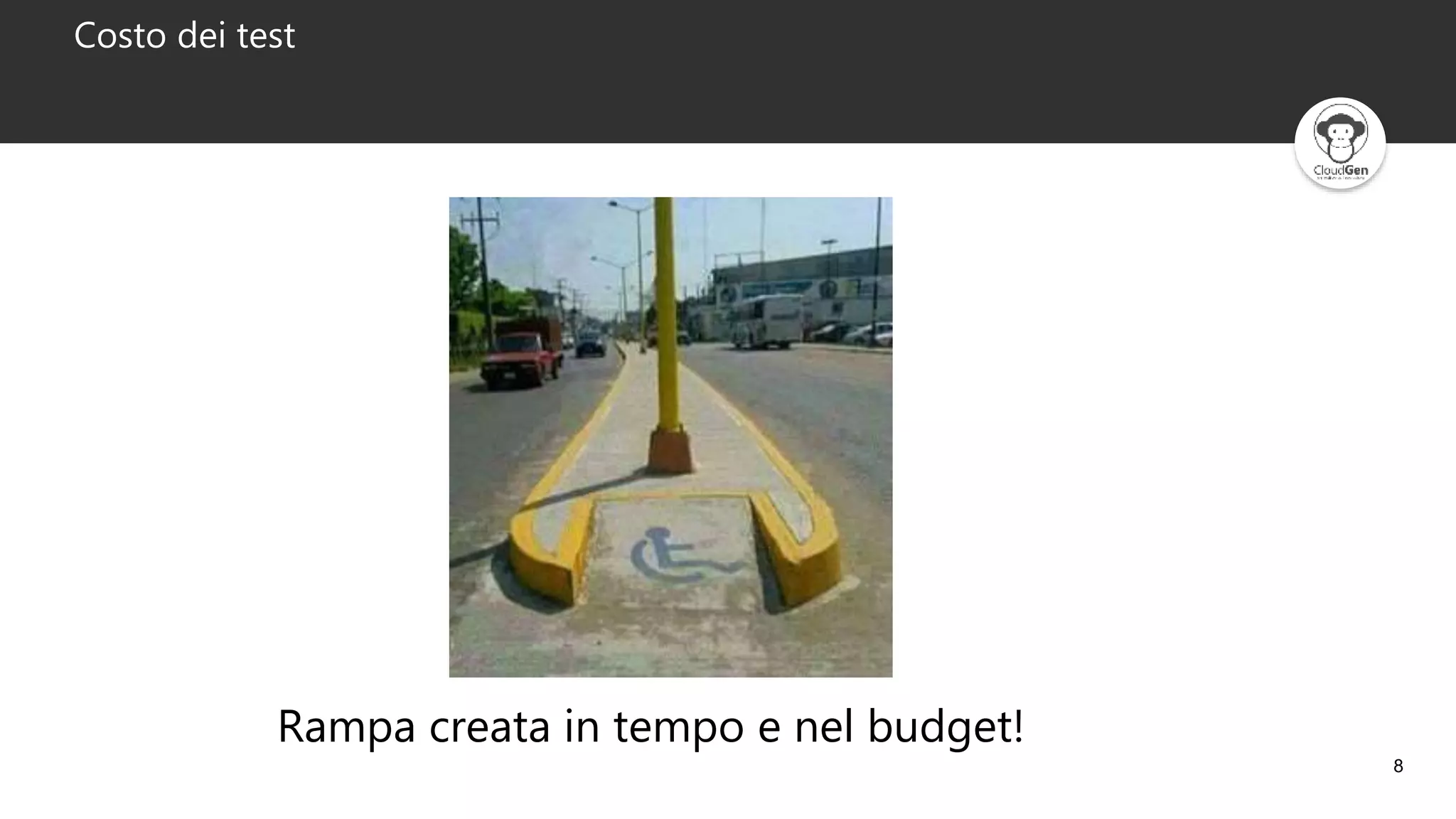8
Costo dei test
Rampa creata in tempo e nel budget!
 