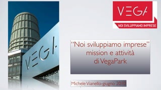 “Noi sviluppiamo imprese”
     mission e attività
        di VegaPark

Michele Vianello-giugno 2010
    1
 