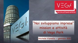 “Noi sviluppiamo imprese”
    mission e attività
       di Vega Park
   Michele Vianello - gennaio 2011
 